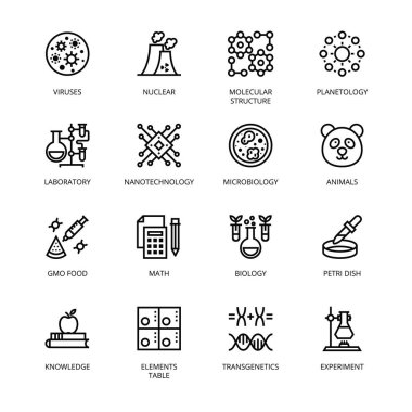 Biyokimya ve Genetik Taslak Simgeler - felç, vektör