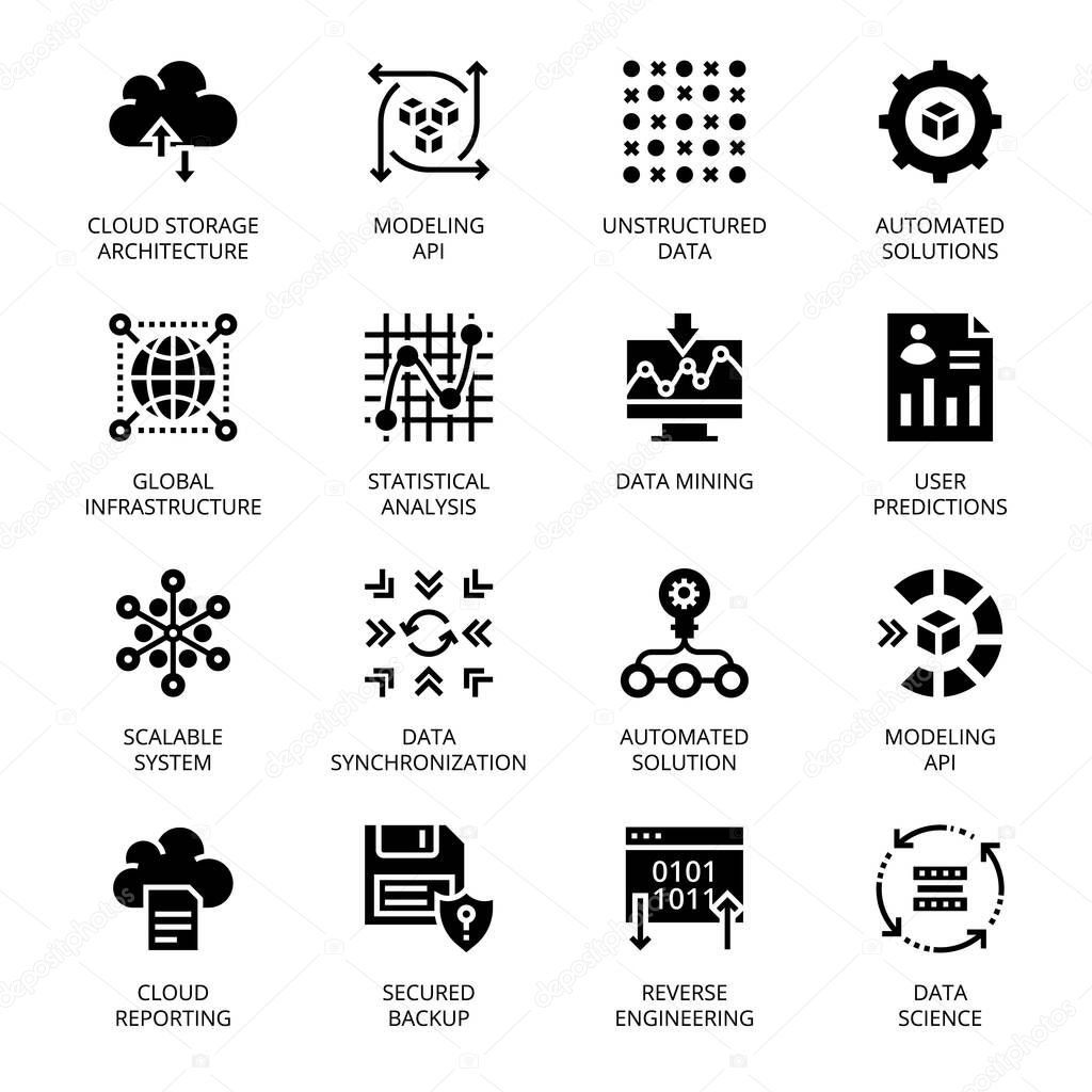 Data Science glyph Icons