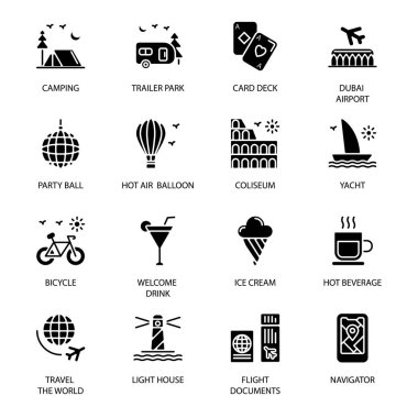 Seyahat, Tatil ve Ünlü Simge Simgeleri 