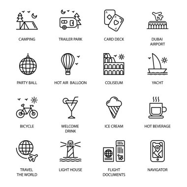 Seyahat, Tatil ve Ünlü Tarihi Simgeler Simgeleri