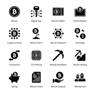 Bitcoin Madencilik Kalıpları - Vektörler