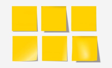 6koyu sarı Post notları küme-Vektör İllüstrasyonu.