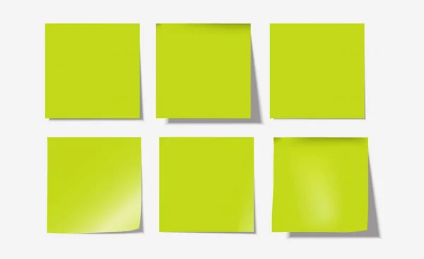 6Lime Πράσινο Post Σημειώσεις Set Vector Εικονογράφηση — Διανυσματικό Αρχείο