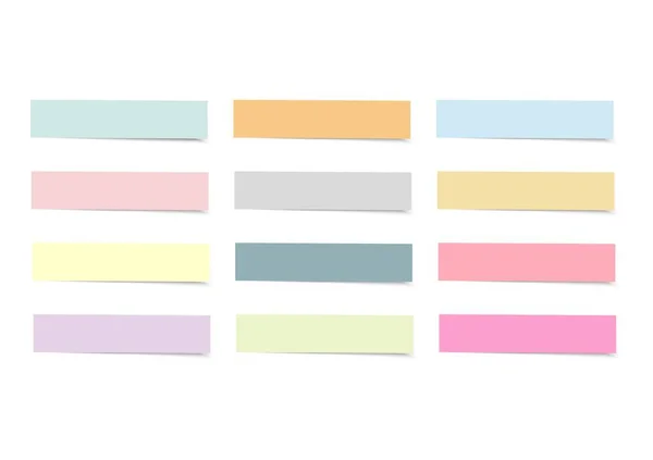 Σετ Κολλώδους Χαρτιού Χρώματος Παστέλ Post Note Vector Illustration — Διανυσματικό Αρχείο