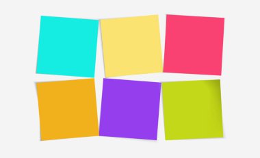 Beyaz tahta taşıyıcı illüstrasyonuna ayarlanmış 6 renkli Post eylemi