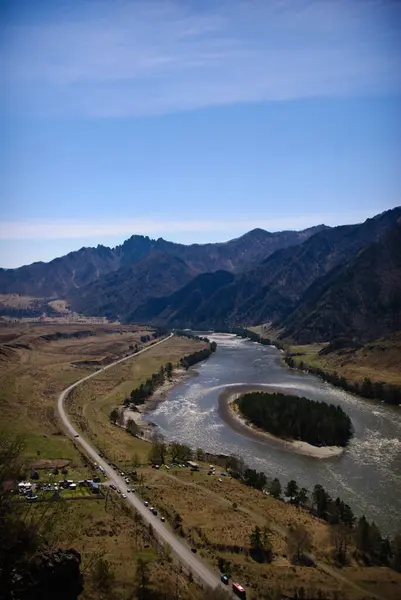Panorama doliny i rzeki Katun. Część 2 — Zdjęcie stockowe