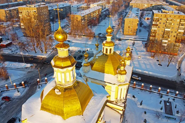 Dome of Holy Transfiguration Cathedral at sunset — Stock Photo, Image