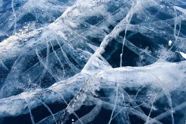 Erstaunliches Eis auf dem Baikalsee — Stockfoto