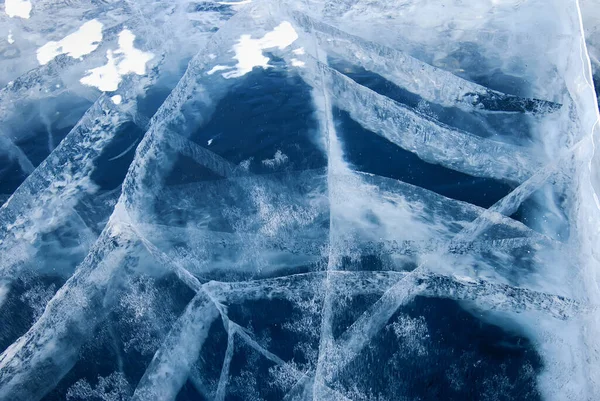 Erstaunliches Eis auf dem Baikalsee — Stockfoto