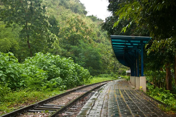 Ferrovia tailandesa-birmanesa, também conhecida como Estrada da Morte — Fotografia de Stock