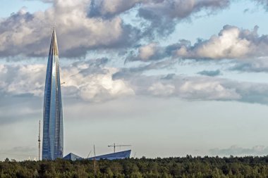 Lakhta Merkez Kulesi 'nin inşaatının görüntüsü
