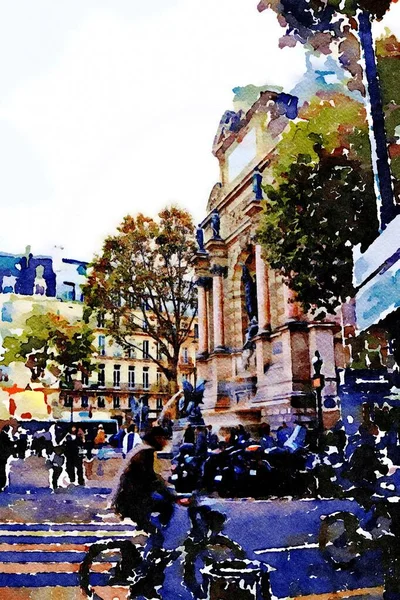 Una delle piazze nel centro di Parigi — Foto Stock