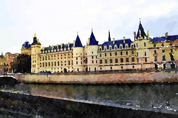 La Senna vista dai ponti di Parigi Conciergerie — Foto Stock