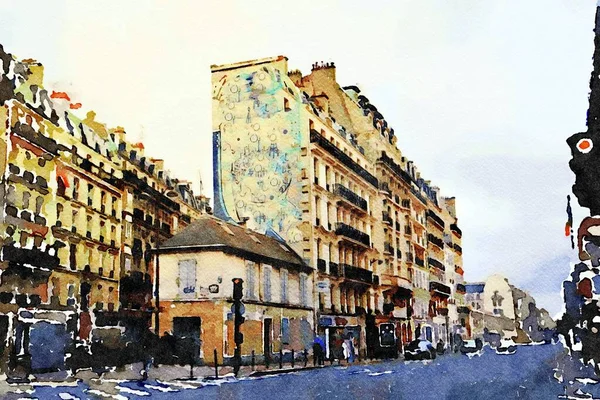 หนึ่งในสี่เหลี่ยมจัตุรัสใจกลางกรุงปารีส — ภาพถ่ายสต็อก