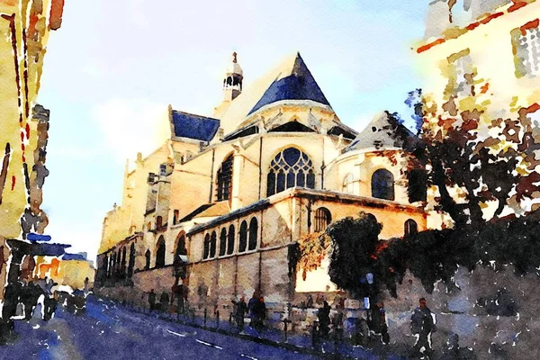 Paris 'in merkezindeki kiliselerden biri.