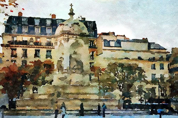 パリの中心部にある広場の一つ — ストック写真