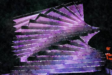 Suluboya şehir meydanlarında bir gece sanat sergisini temsil ediyor.