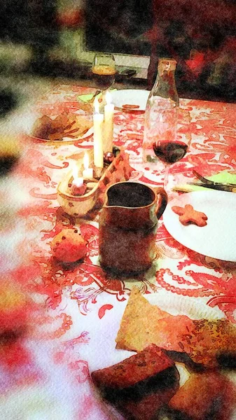 クリスマス ディナーのテーブル — ストック写真