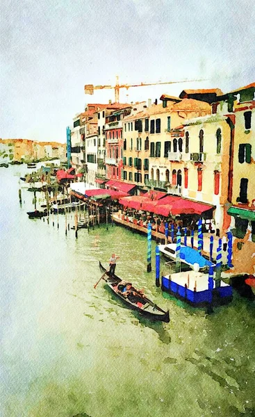 Un vistazo de los edificios históricos en el gran canal en el centro de Venecia — Foto de Stock