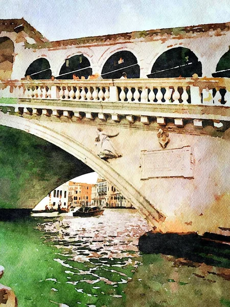 Un vistazo del famoso puente en el centro de Venecia —  Fotos de Stock