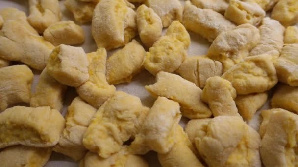 Handmade Potato Gnocchi Freshly Made Ready Cooked — Stock Video