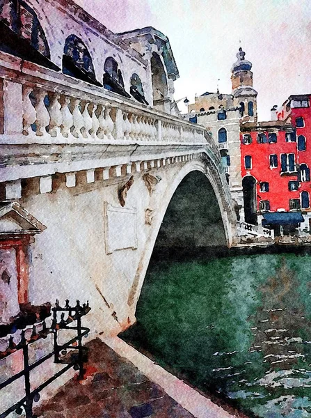A glimpse of the famous bridge in the center of Venice — Stock Photo, Image