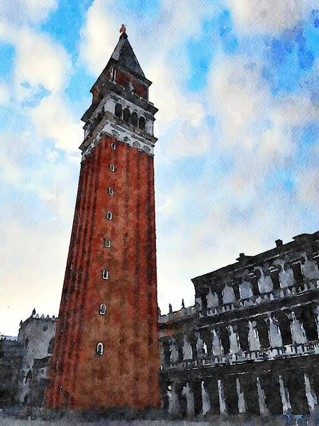 De hoofdtoren op het San Marco plein in Venetië — Stockfoto