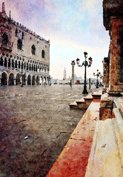 Een glimp van het centrale plein van Venetië — Stockfoto