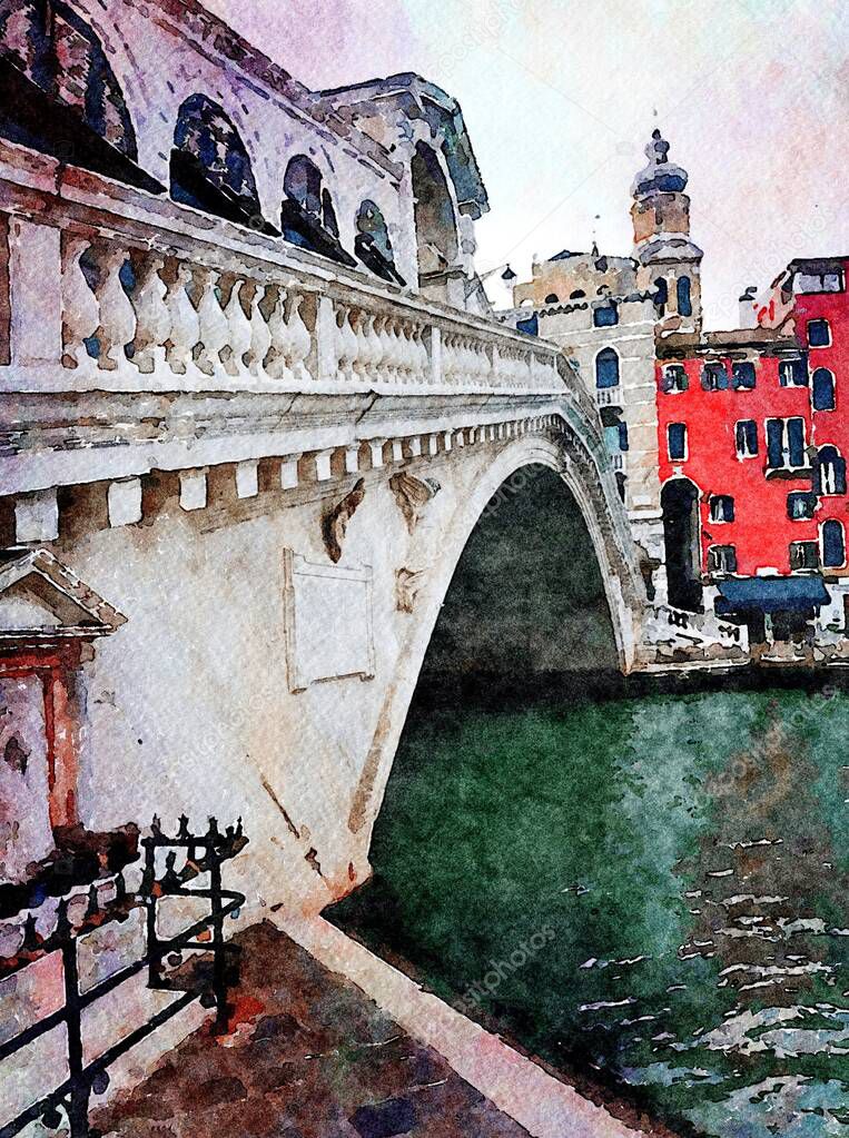a glimpse of the famous bridge in the center of Venice