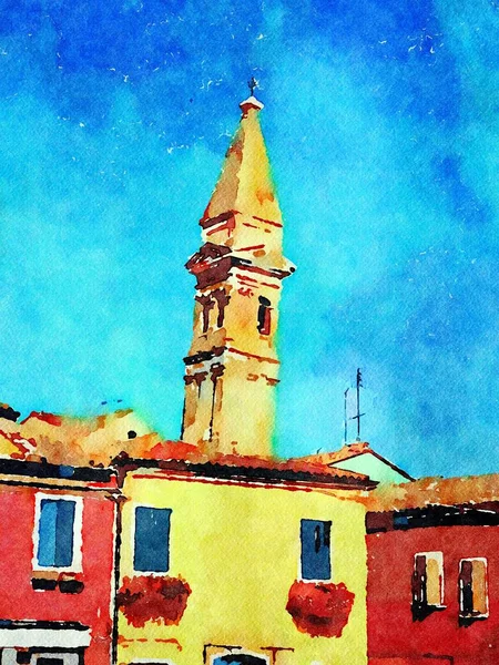 De kleurrijke gebouwen aan de grachten van Burano in Venetië — Stockfoto