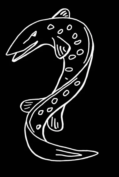 Drawing representing a prehistoric fish — Stockfoto