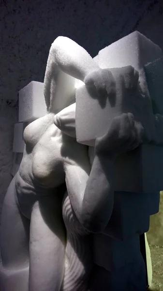 Jukkasjarvi Schweden Februar 2020 Eine Der Skulpturen Des Eishotels — Stockfoto