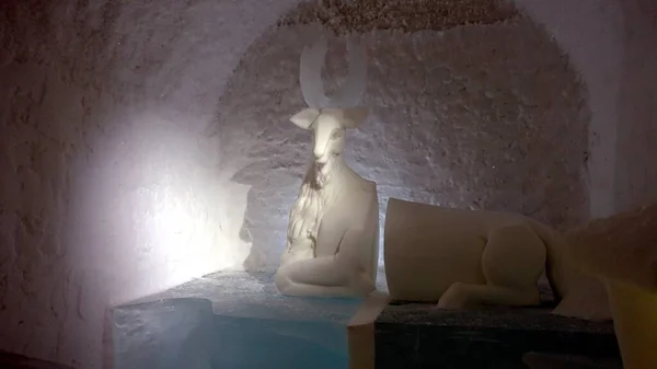 Jukkasjarvi Schweden Februar 2020 Eine Der Skulpturen Des Eishotels — Stockfoto