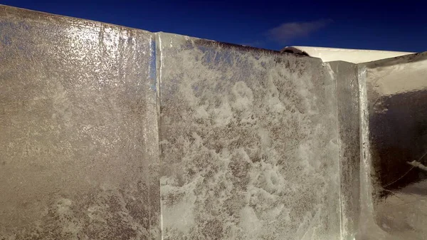 Jukkasjarvi, Sweden, February 27, 2020. Details of one of the walls of the ice hotel — стоковое фото