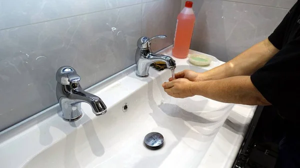 Washing Your Hands Soap Important Thing Also Disinfecting Them — Stock Photo, Image