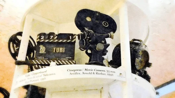 Turin Italy July 2019 Museum Cinema Ancient 35Mm Movie Camera — Stock Photo, Image