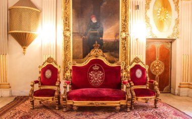 Kahire, Mısır 3 Nisan 2015 alınan Mohamed Ali sarayında şık Oda