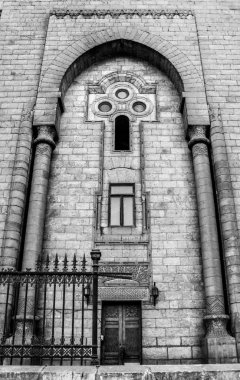 Eski Kahire, Mısır'daki eski bir cami duvarlarına / eski kesiminde tarihi: Cairo, sanatsal bir tarihi bina, Mısır ayrıntılarını gösteren eski bir cami duvarlarına