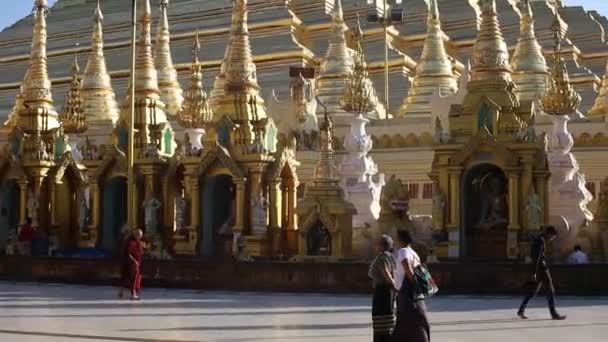 Янгон Мьянма Августа 2019 Года Пагода Шве Дагон Янгон Мьянма — стоковое видео