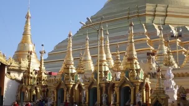 Yangon Myanmar Agosto 2019 Shwe Dagon Pagoda Rangum Mianmar — Vídeo de Stock