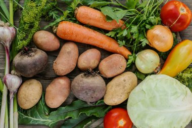 Ulusal yemek pişirmek için sebze seti - borç