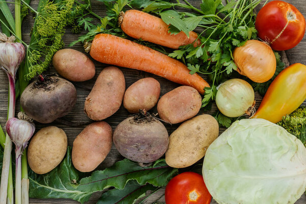 Set of vegetables for cooking national food - borsch