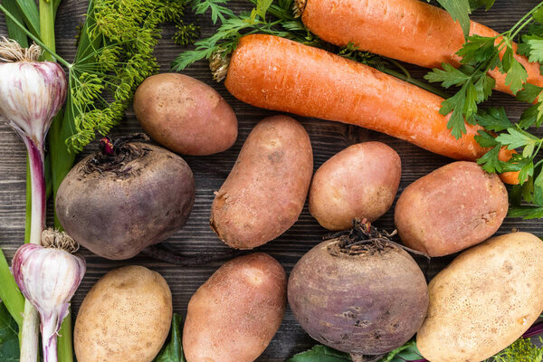 Set of vegetables for cooking national food - borsch