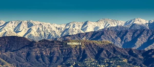 Los Angeles Hollywood Hills with snow — Stock Photo, Image