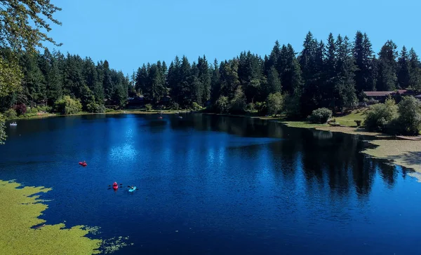 Tranquilo Lago Bonney Cálido Día Soleado Bonney Lake Washington State — Foto de Stock