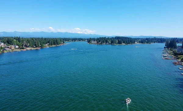 Man Gjorde Lake Tapps Vacker Sommardag Bonney Lake Washington — Stockfoto