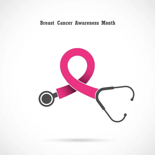 Brustkrebs Bewusstsein Logo design.Brustkrebs Bewusstsein mont — Stockvektor