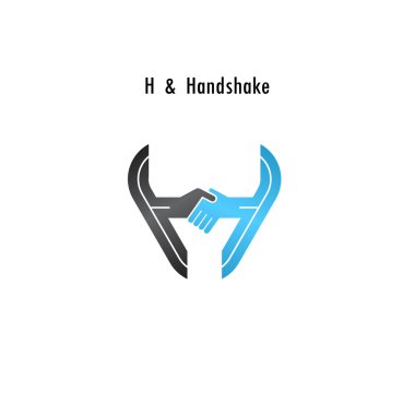 H harfli simgesi soyut logo tasarım vektör şablonu. İş kapalı