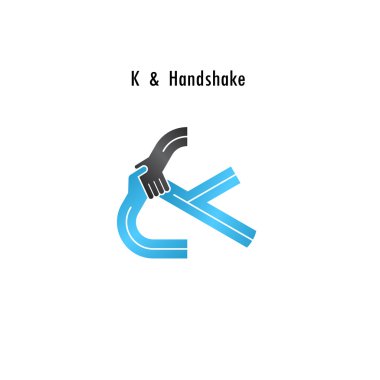 K harfli simgesi soyut logo tasarım vektör şablonu. İş kapalı