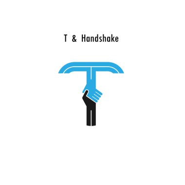 T harfli simgesi soyut logo tasarım vektör şablonu. İş kapalı